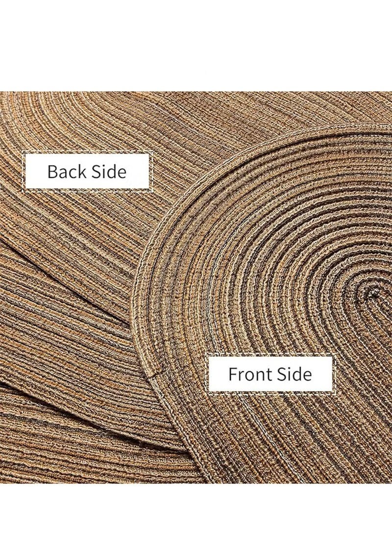 PINKSAMA Oval Braided Placemats 8 Pcs Table Mats for Dining Tables Natural Woven Heat Resistant Place Mats Brown - Image 3